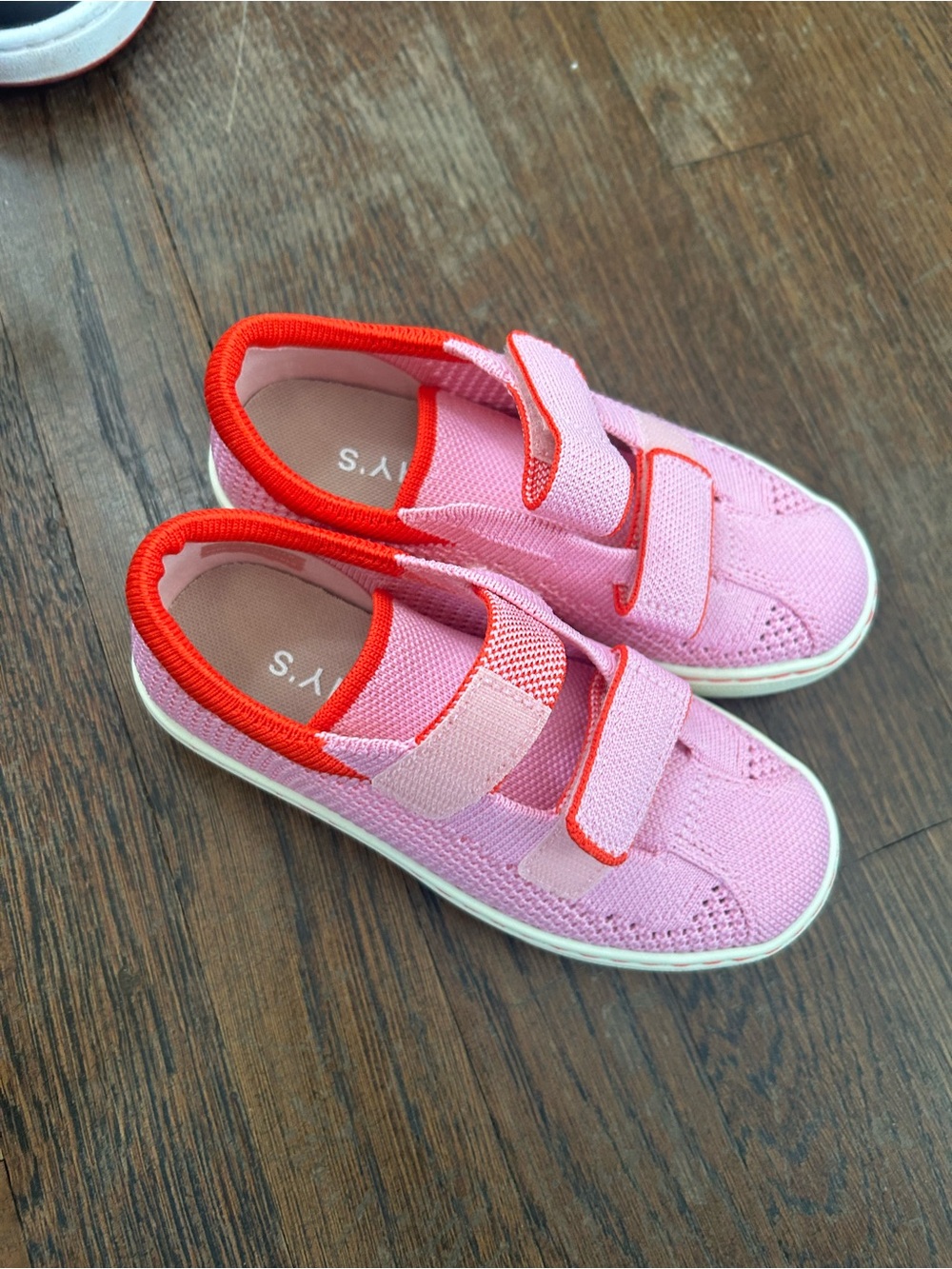 *NEW* Rothy's Pink Kids Sneakers with Red Trim
